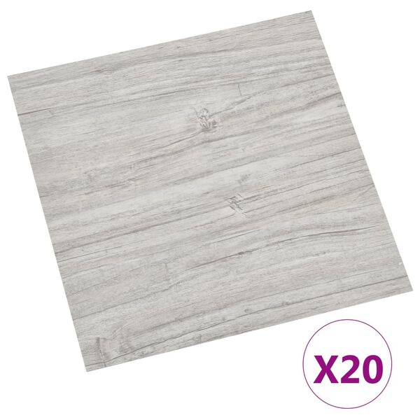 vidaXL Listoni Pavimenti Adesivi 20 pz in PVC 1,86 m² Grigio Chiaro