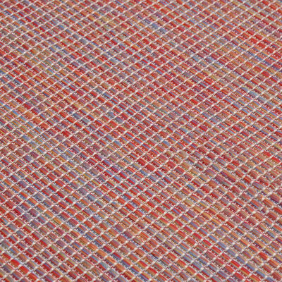 vidaXL Tappeto da Esterni a Tessitura Piatta 80x150 cm Rosso