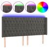 vidaXL Testiera a LED Grigio Scuro 183x16x118/128cm inTessuto