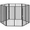vidaXL Cancello per cani 6 pcs Nero 80 x 100 cm Acciaio zincato