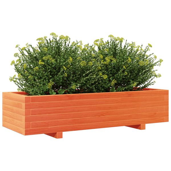 vidaXL Fioriera Giardino Marrone Cera 110x40x26,5 cm in Legno di Pino