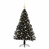 vidaXL Albero di Natale artificiale con luci integrate Nero 150 cm PVC