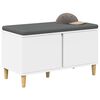 vidaXL Panca per ingresso con cuscino con porta Bianco 80 x 38 x 46 cm