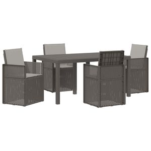 vidaXL Set da Pranzo per Giardino 5 pz Grigio Chiaro PP