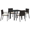 vidaXL Set da Pranzo per Giardino 5 pcs Nero
