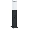 vidaXL Lampada a paletto con presa elettrica 50 cm Nera IP44