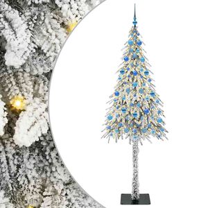 vidaXL Albero di Natale con 300 LED Bianco 210 cm PE e Acciaio