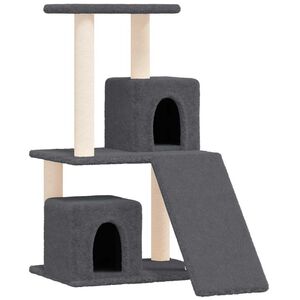 vidaXL Albero per Gatti con Tiragraffi in Sisal Grigio Scuro 82 cm