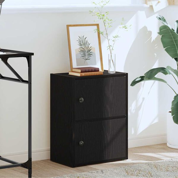 vidaXL Libreria Rovere Nero 40x24x52 cm in Legno Multistrato