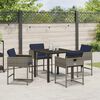 vidaXL Set da Pranzo per Giardino con cuscino 5 pcs Grigio polyrattan