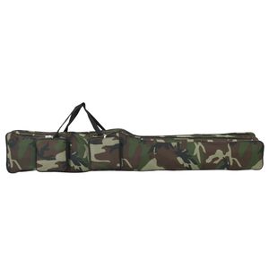 vidaXL Borsa per Canna da Pesca Verde Mimetico 150 cm Tessuto Oxford