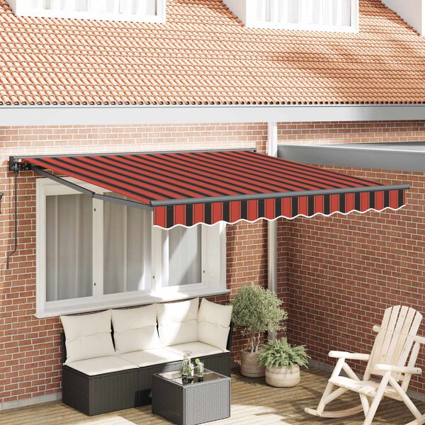 vidaXL Tenda Retrattile Arancione e Nero 300 x 250 cm