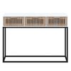 vidaXL Tavolino Consolle Bianco 105x30x75 cm Legno Multistrato e Ferro