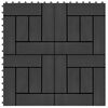 vidaXL Piastrella per Decking 11 pcs Nero 30 x 30 cm WPC