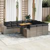 vidaXL Divano Giardino 10 pz con Cuscini Grigio in Polyrattan Acacia
