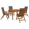 vidaXL Set da pranzo da giardino 5 pezzi Naturale