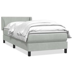 vidaXL Giroletto a Molle con Materasso grigio chiaro 90x210 cm Velluto