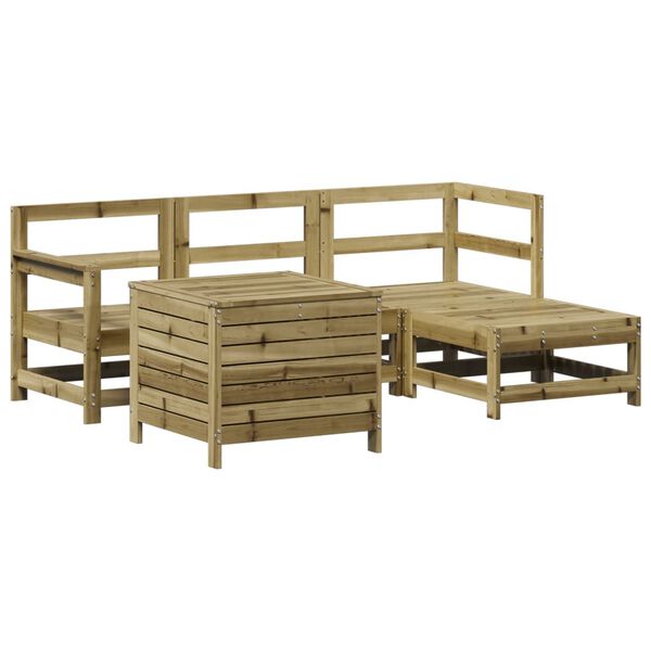 vidaXL Set Divani da Giardino 5 pz in Legno Impregnato di Pino