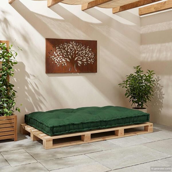 vidaXL Cuscino per Divano Pallet Verde 120 x 80 x 12 cm Tessuto