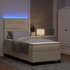 vidaXL Letto a molle con materasso con led Crema 90 x 190 cm Tessuto