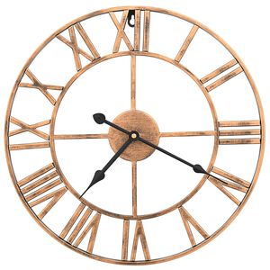 vidaXL Orologio da Parete in Metallo 40 cm Dorato