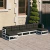 vidaXL Set Salotto Giardino 7pz con Cuscini Bianco Legno Massello Pino