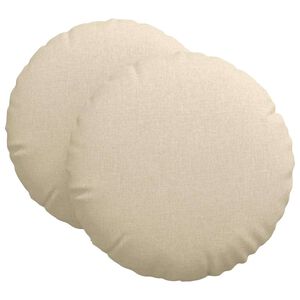 vidaXL Cuscini per Seduta 2 pcs Crema &Oslash;60 x 21 cm Tessuto