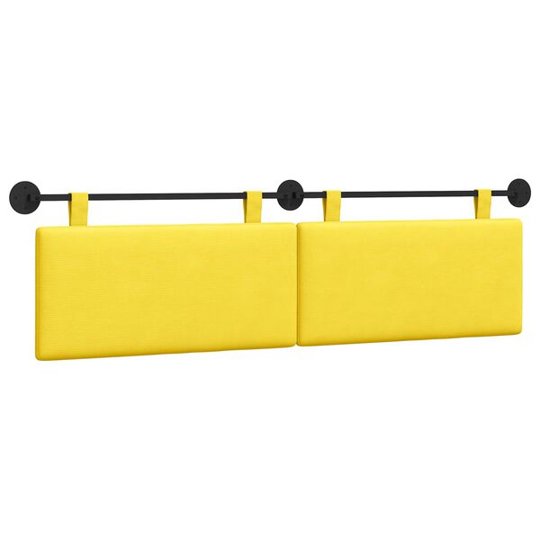 vidaXL Testata appesa Giallo Chiaro 170 x 55 x 5 cm Tessuto in Cords