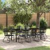 vidaXL Set da Pranzo per Giardino 9 pcs Nero