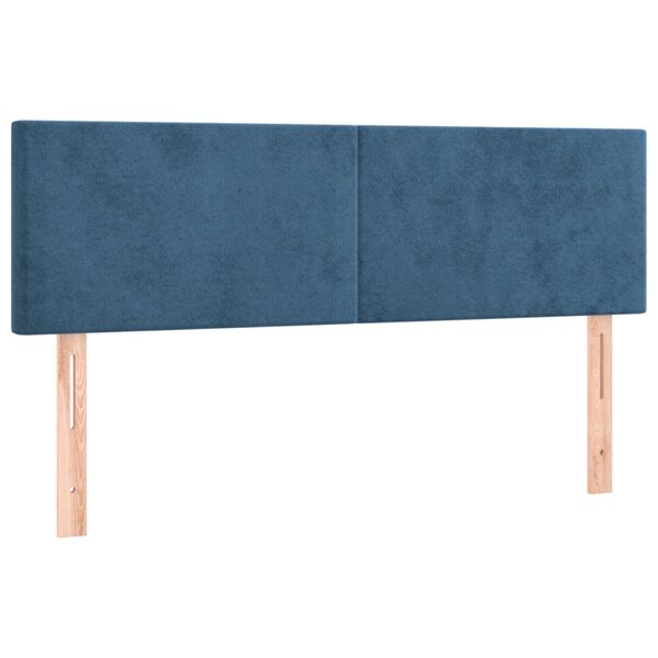 vidaXL Testiere 2 pz Blu Scuro 72x5x78/88 cm in Velluto