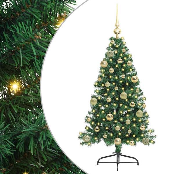 vidaXL Albero di Natale artificiale con luci integrate Verde 120 cm