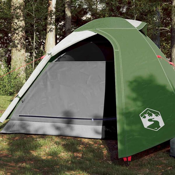 vidaXL Tenda da Campeggio a Cupola per 3 Persone Verde Impermeabile
