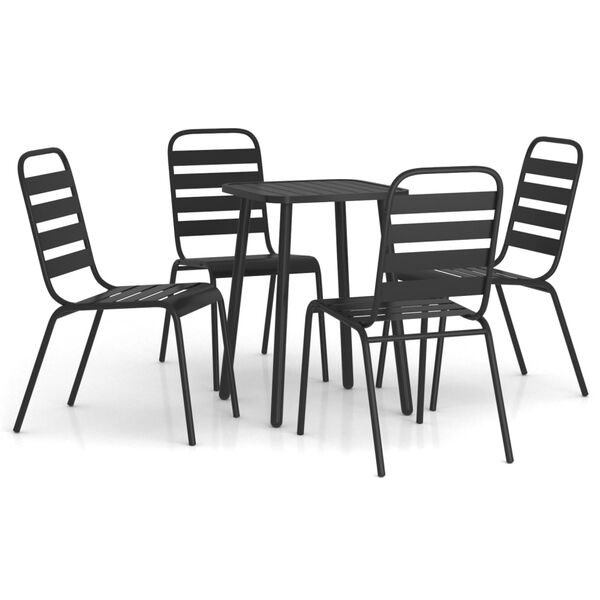 vidaXL Set da Pranzo da Giardino 5 pz in Acciaio Antracite