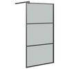 vidaXL Parete Doccia Walk in 115x195 cm in Vetro Scuro ESG Nero