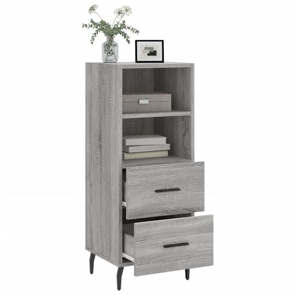 vidaXL Credenza Grigio Sonoma 34,5x34x90 cm in Legno Multistrato