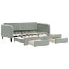 vidaXL Divano Letto Estraibile Cassetti Grigio Chiaro 100x190 Velluto