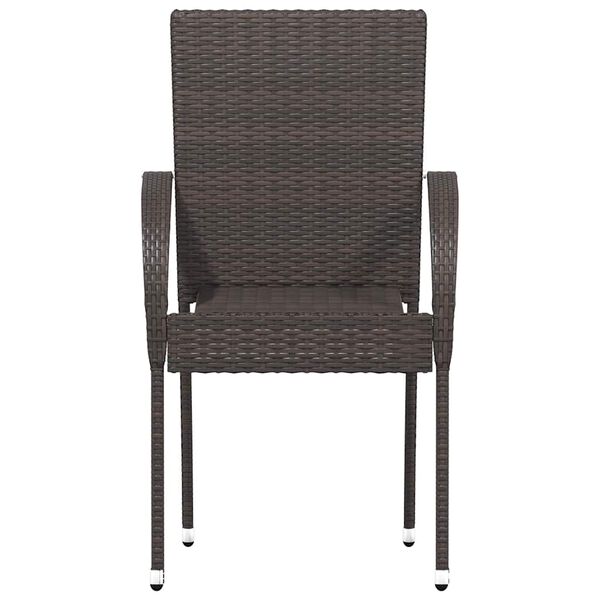 vidaXL Sedie da Esterno Impilabili 4 pz in Polyrattan Marrone