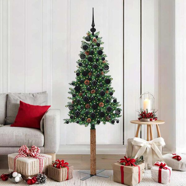 vidaXL Albero di Natale snodato con 300 LED con supporto Verde 180 cm