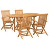 vidaXL Set da Pranzo per Giardino 5 pcs Marrone Legno di teak solido