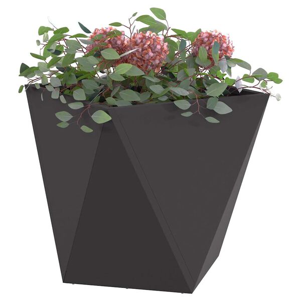 vidaXL Fioriera 2 pcs Nero 50 x 50 x 50 cm Acciaio