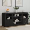 vidaXL Credenza con Luci LED Nera 142,5x37x67 cm