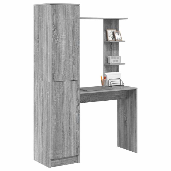 vidaXL Scrivania 2 pcs Grigio Sonoma