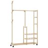 vidaXL Appendiabiti con Ripiani e Ruote 100x38x175,5 cm in Bamb&ugrave;