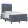 vidaXL Letto a Sorgente LED Grigio scuro 120 x 190 cm Tessuto