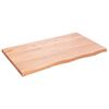 vidaXL Piano Bagno Marrone 100x60x(2-4) cm Legno Massello Trattato