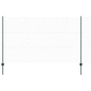 vidaXL Recinzione esagonale con palo 10 x 1,4 m Verde Rete