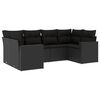 vidaXL Set Divano da Giardino 6 pz con Cuscini Nero in Polyrattan