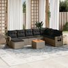 vidaXL Set Divano da Giardino 9 pz con Cuscini Grigio in Polyrattan