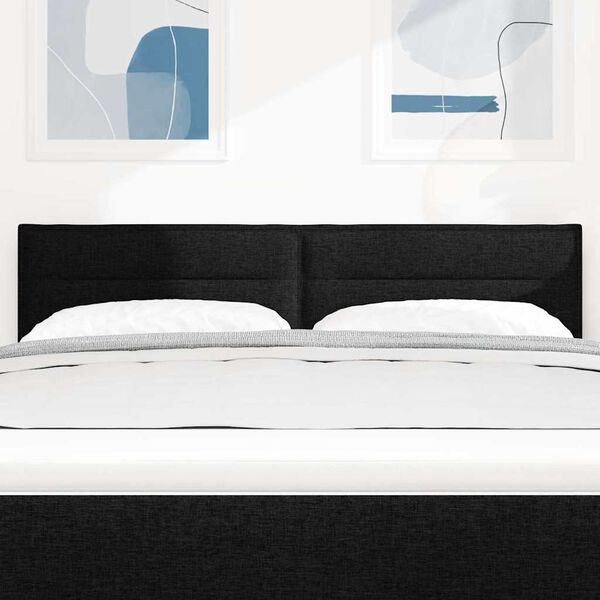 vidaXL Testiera LED con luci a strisce a LED Nero 144 cm Poliestere