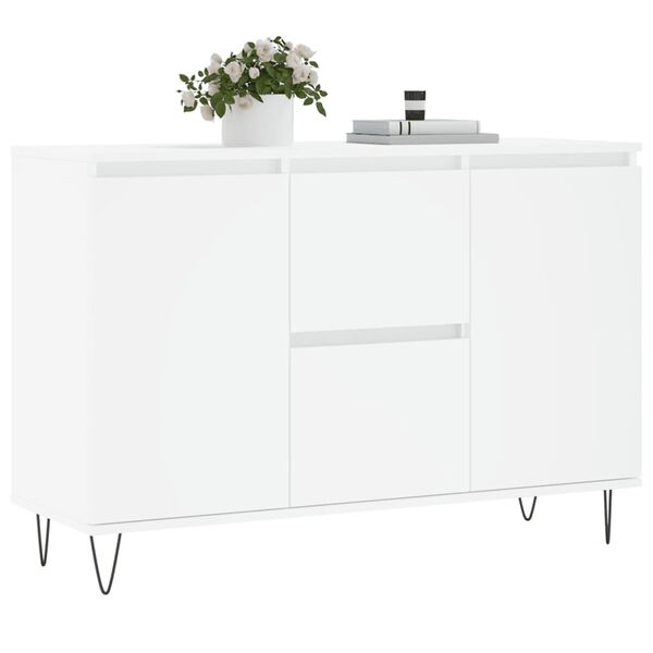 vidaXL Credenza Bianca 101,5x35x70 cm in Legno Multistrato